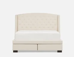 RAVEL traditional tufted upholstered wingback queen size bed with storage