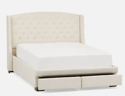 RAVEL traditional tufted upholstered wingback queen size bed with storage