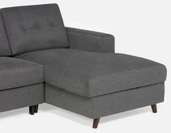 RENEE mid-century modern right-facing sectional sofa-bed with storage