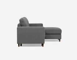 RENEE mid-century modern right-facing sectional sofa-bed with storage