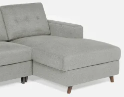 RENEE mid-century modern right-facing sectional sofa-bed with storage