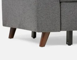 RENEE mid-century modern right-facing sectional sofa-bed with storage