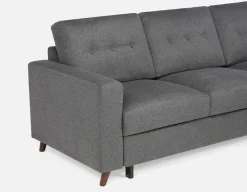 RENEE mid-century modern right-facing sectional sofa-bed with storage
