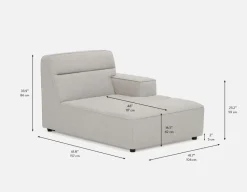 REVAN modern right-side modular lounge chair with arm customize to fit your space