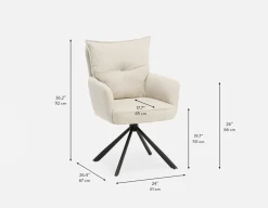 RICHARD swivel dining armchair