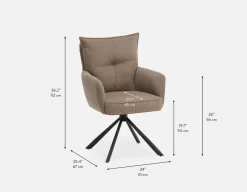 RICHARD swivel dining armchair