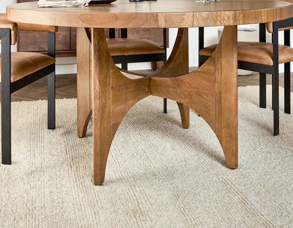 ROSETTA elegant mango wood round dining table 150 cm