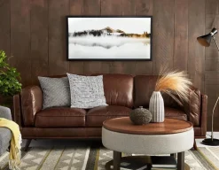 ROWAN mid-century modern 100% leather 3-seater sofa