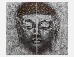 6173SETMK set of 2 hand-painted wall art 140 cm x 160 cm