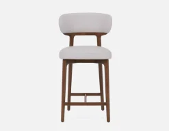 SEVILLE 100% leather mid-century counter stool 66cm