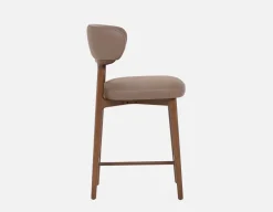 SEVILLE 100% leather mid-century counter stool 66cm