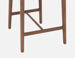 SEVILLE 100% leather mid-century counter stool 66cm