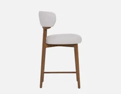 SEVILLE 100% leather mid-century counter stool 66cm