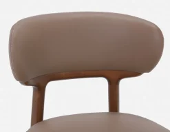 SEVILLE 100% leather mid-century counter stool 66cm