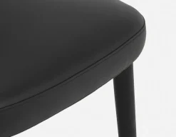 SEVILLE 100% leather mid-century dining chair