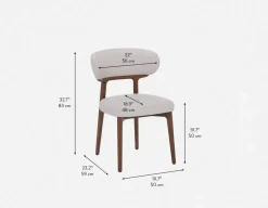 SEVILLE 100% leather mid-century dining chair