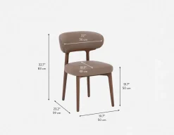 SEVILLE 100% leather mid-century dining chair