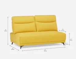 SIMON modern contemporary armless loveseat with adjustable backrest