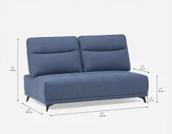 SIMON modern contemporary armless loveseat with adjustable backrest