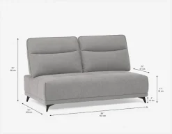 SIMON modern contemporary armless loveseat with adjustable backrest