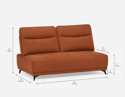 SIMON modern contemporary armless loveseat with adjustable backrest