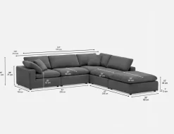 SOFT contemporary 5-pc modular sectional sofa