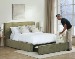 SORGUE upholstered king size bed with storage