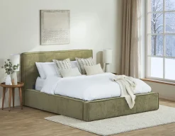 SORGUE upholstered queen size bed with storage
