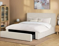 SORGUE upholstered queen size bed with storage