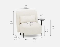 STIOLO accent chair with interchangeable drink stand