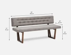 SYLVIA bench with tufted backrest