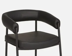TAURO leatherette chair, brushed frame