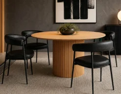 TAURO leatherette chair, brushed frame
