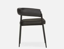 TAURO leatherette chair, brushed frame
