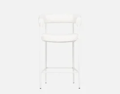 TAURO leatherette stool, brushed frame, seat height 66cm
