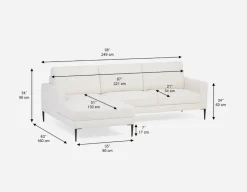 TERESA contemporary left-facing sectional sofa