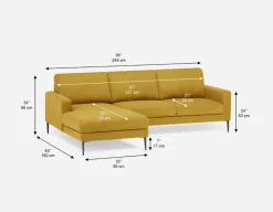 TERESA contemporary left-facing sectional sofa