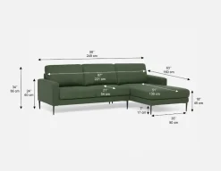 TERESA modern right-facing sectional sofa