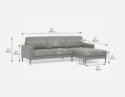 TERESA modern right-facing sectional sofa