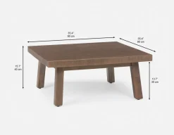 THESSALIA distressed solid mango wood coffee table 90 cm