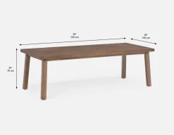THESSALIA distressed solid mango wood large dining table 240 cm