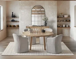 THESSALIA distressed solid mango wood dining table 150 cm