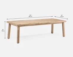 THESSALIA distressed solid mango wood large dining table 260 cm