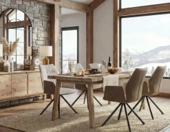 THESSALIA rustic farmhouse distressed solid mango wood dining table 200 cm