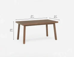 THESSALIA rustic farmhouse distressed solid mango wood dining table 150 cm