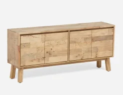THESSALIA rustic farmhouse distressed solid mango wood dining table 150 cm