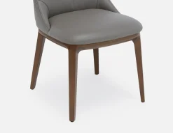 TOLEDA 100% leather contemporary dining chair