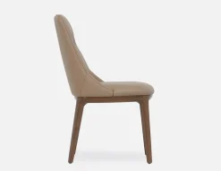TOLEDA 100% leather contemporary dining chair