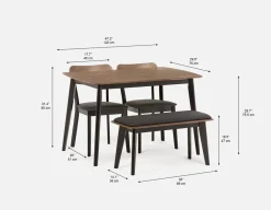 TROPEA modern contemporary 4-piece dining set