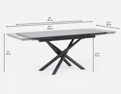 TUVA modern contemporary extendable ceramic dining table 160cm-200cm